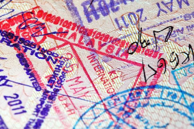 immigration control stamps inside